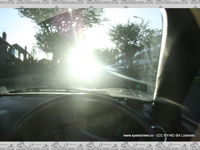 HUD on windscreen in sunlight